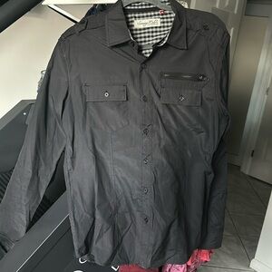 Mens Black Dress/Casual Hanging out woods Medium Longsleeve